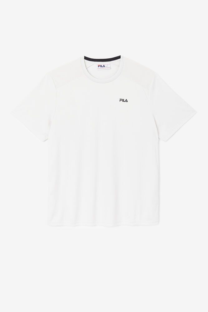 Fila T-Shirt Kaab Crew Mens White - India LQB-793105